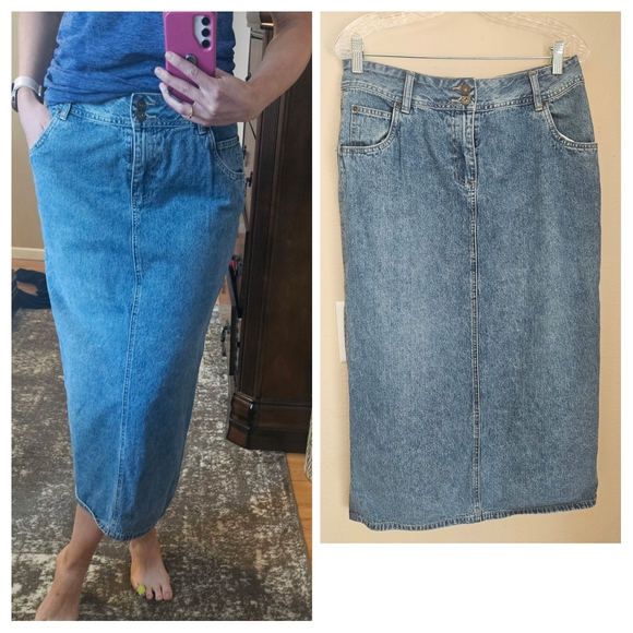 Christopher Banks Denim Maxi Skirt - Picture 1 of 7